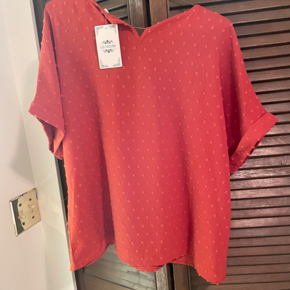 Women’s blouse; pullover style. Lace all over. New with tag. Colour is rust. - Picture 5 of 5